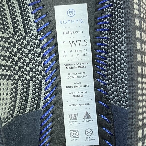 Rothy's The Point Limited Edition Flats in Glen Plaid Size 7.5 Grey Pointed Toe - Picture 8 of 8